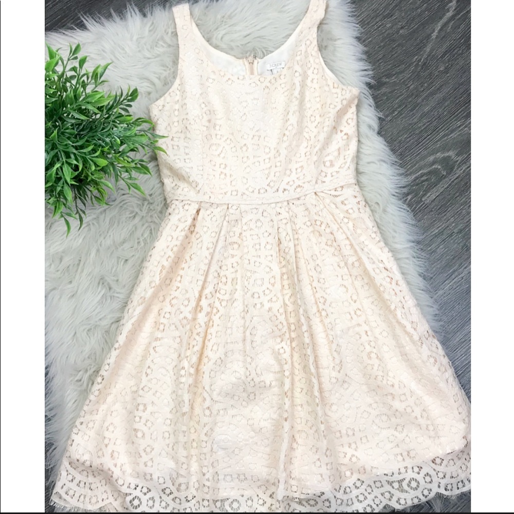 ‼️$5 SALE‼️ J. Crew Cream Sleeveless Eyelet Dress